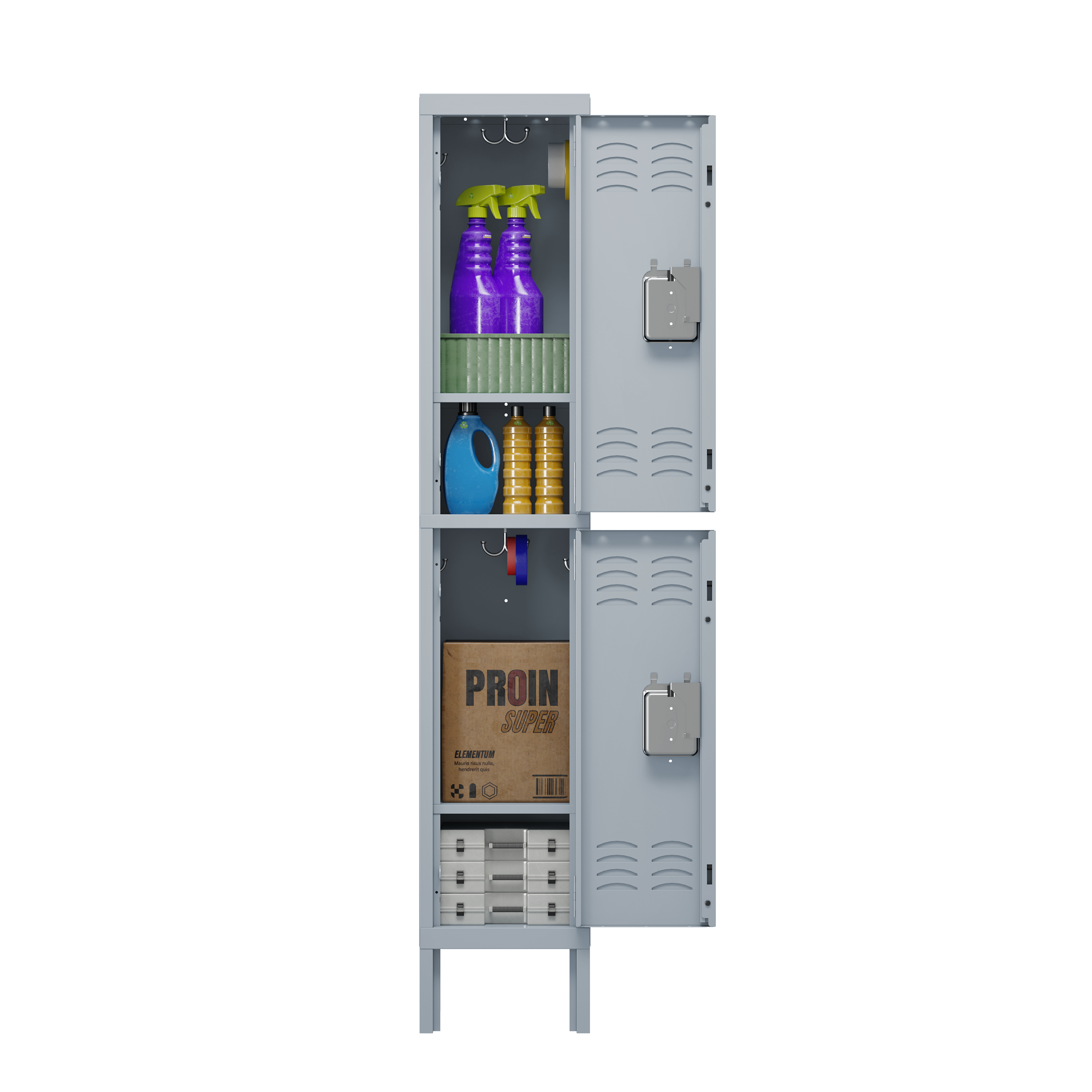 Two door single metal locker